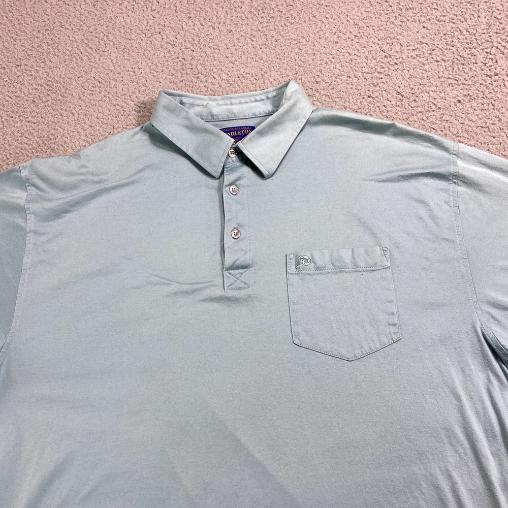Pendleton Polo‎ Shirt Adult XL Extra Large Blue Short Sleeve Casual Mens - Picture 3 of 8